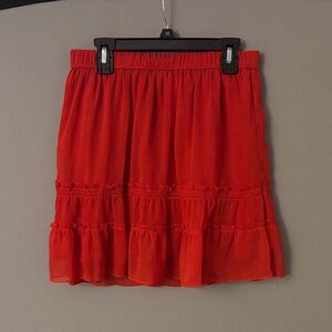 Abercrombie & Fitch Red Mini Ruffle Skirt
